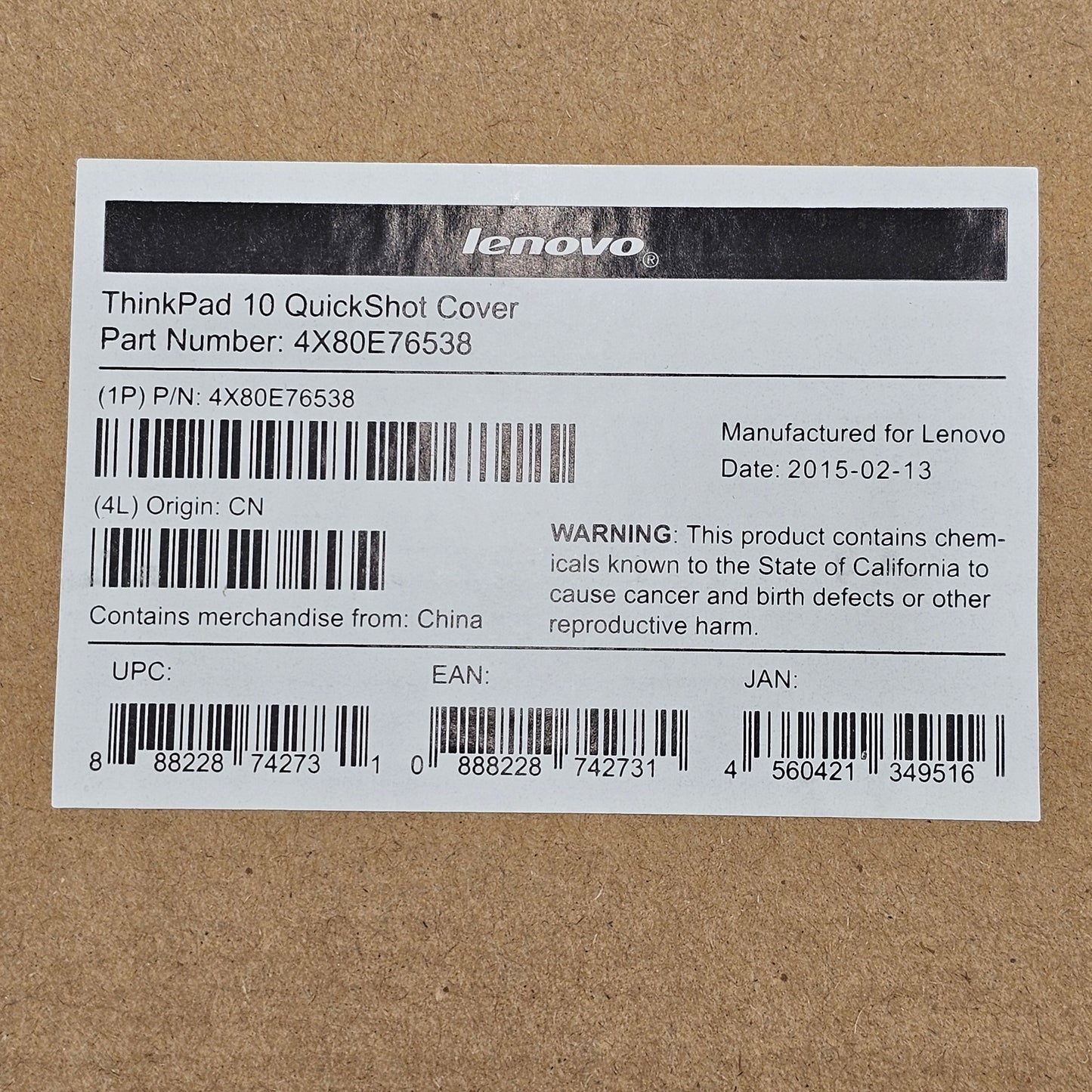 New Lenovo ThinkPad 10 Quickshot Cover