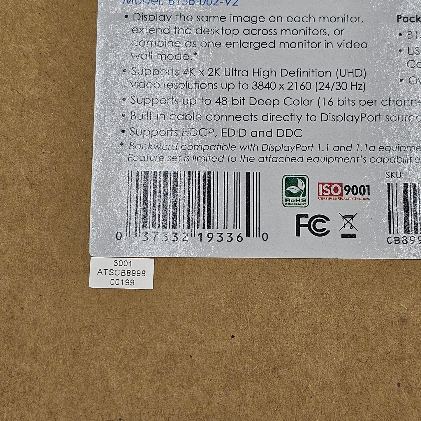 New TRIPP LITE 2 Port DisplayPort Multi Stream Transport