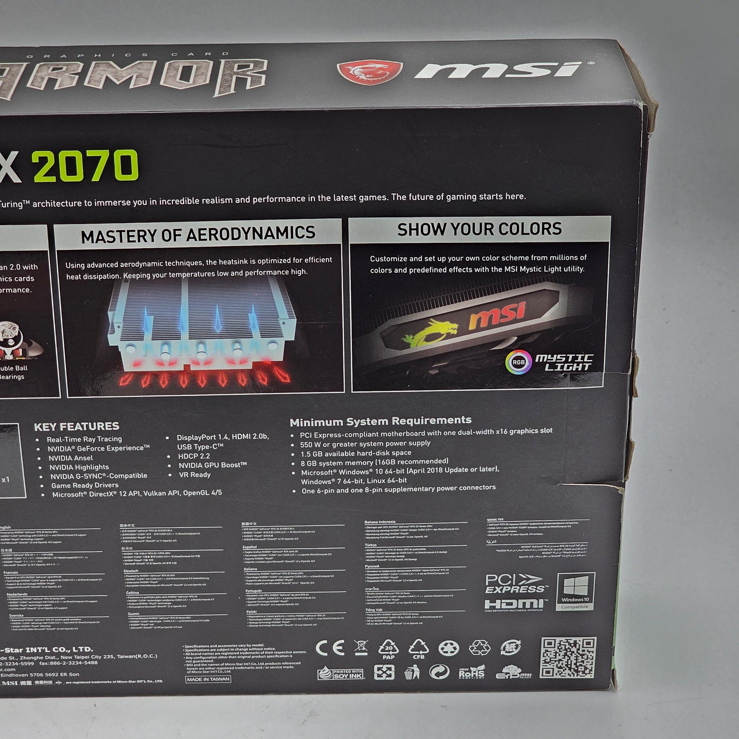New MSI ARMOR GEFORCE RTX 2070 GDDR6 Graphics Card