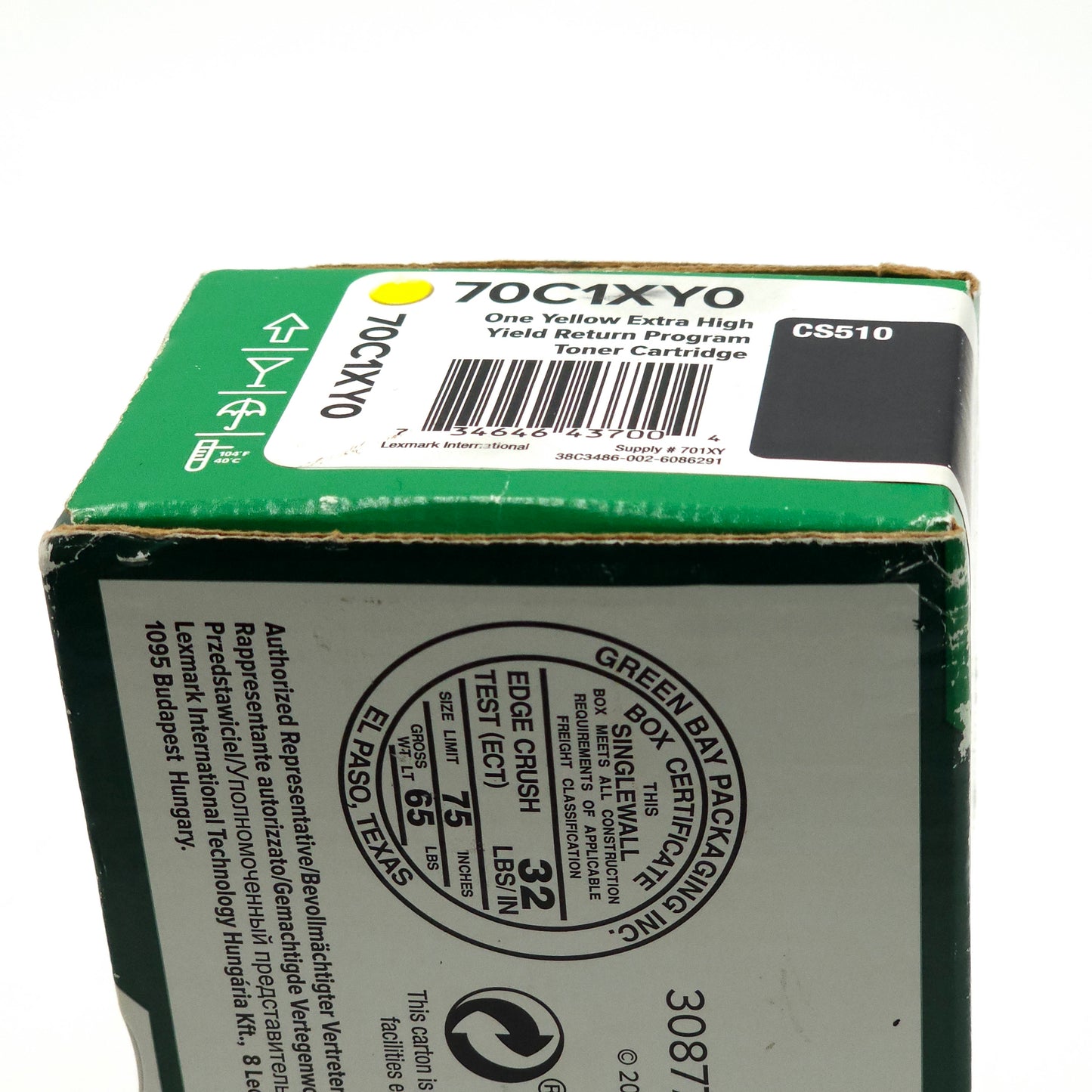 New Lexmark CS510 70C1XY0 Yellow Toner Cartridge