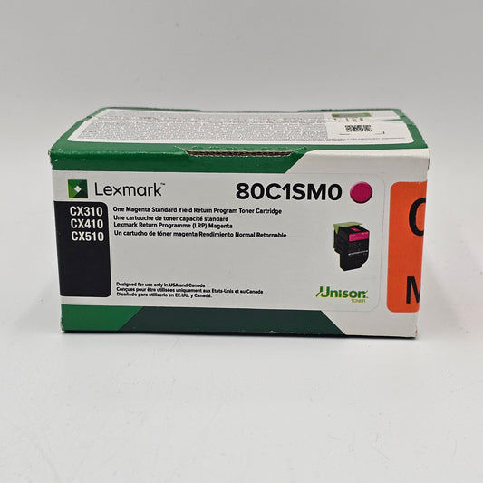 New Lexmark 80C1SM0 Magenta Standard Yield Return Program Toner Ink