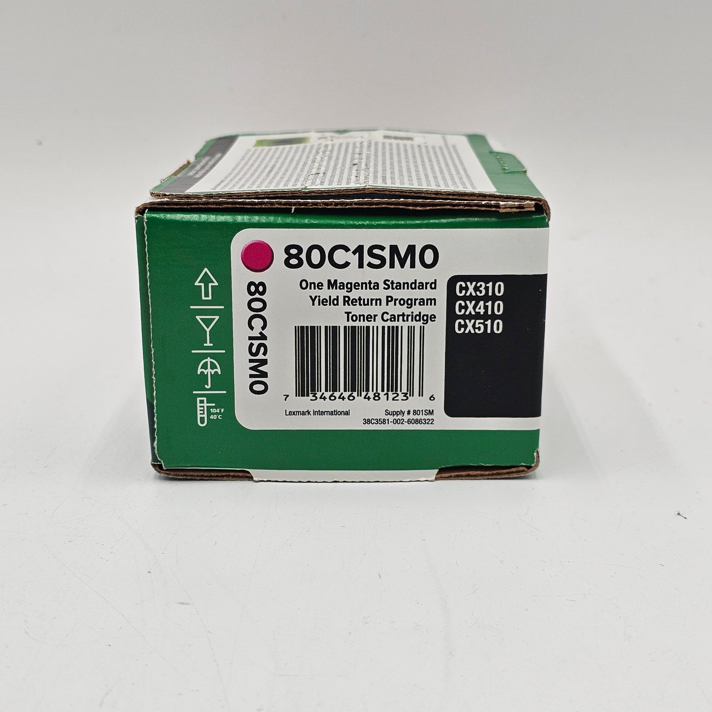 New Lexmark 80C1SM0 Magenta Standard Yield Return Program Toner Ink