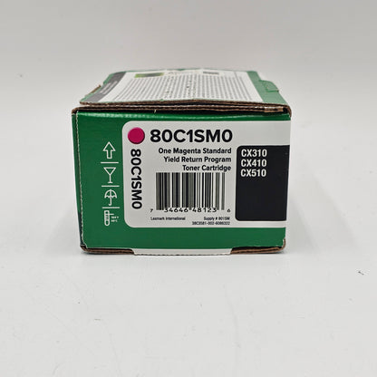 New Lexmark 80C1SM0 Magenta Standard Yield Return Program Toner Ink