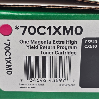 New Lexmark One Magenta Extra High Yield Toner 70C1XM0