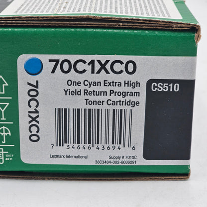 New Lexmark One Cyan Extra High Yield CS510 Toner 70C1XC0