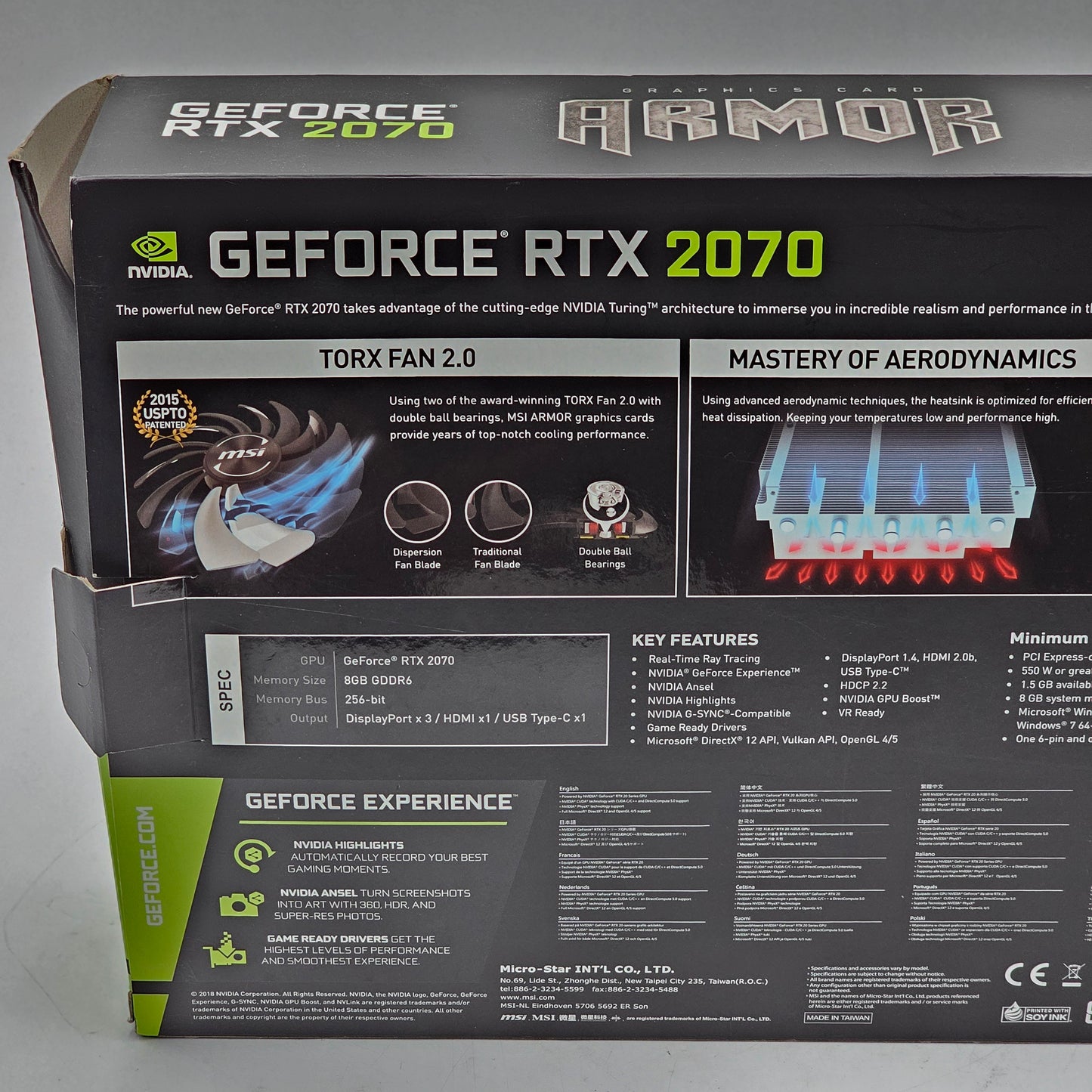 New MSI ARMOR GEFORCE RTX 2070 GDDR6 Graphics Card