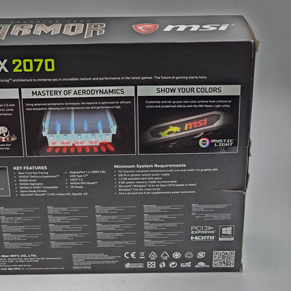 New MSI ARMOR GEFORCE RTX 2070 GDDR6 Graphics Card