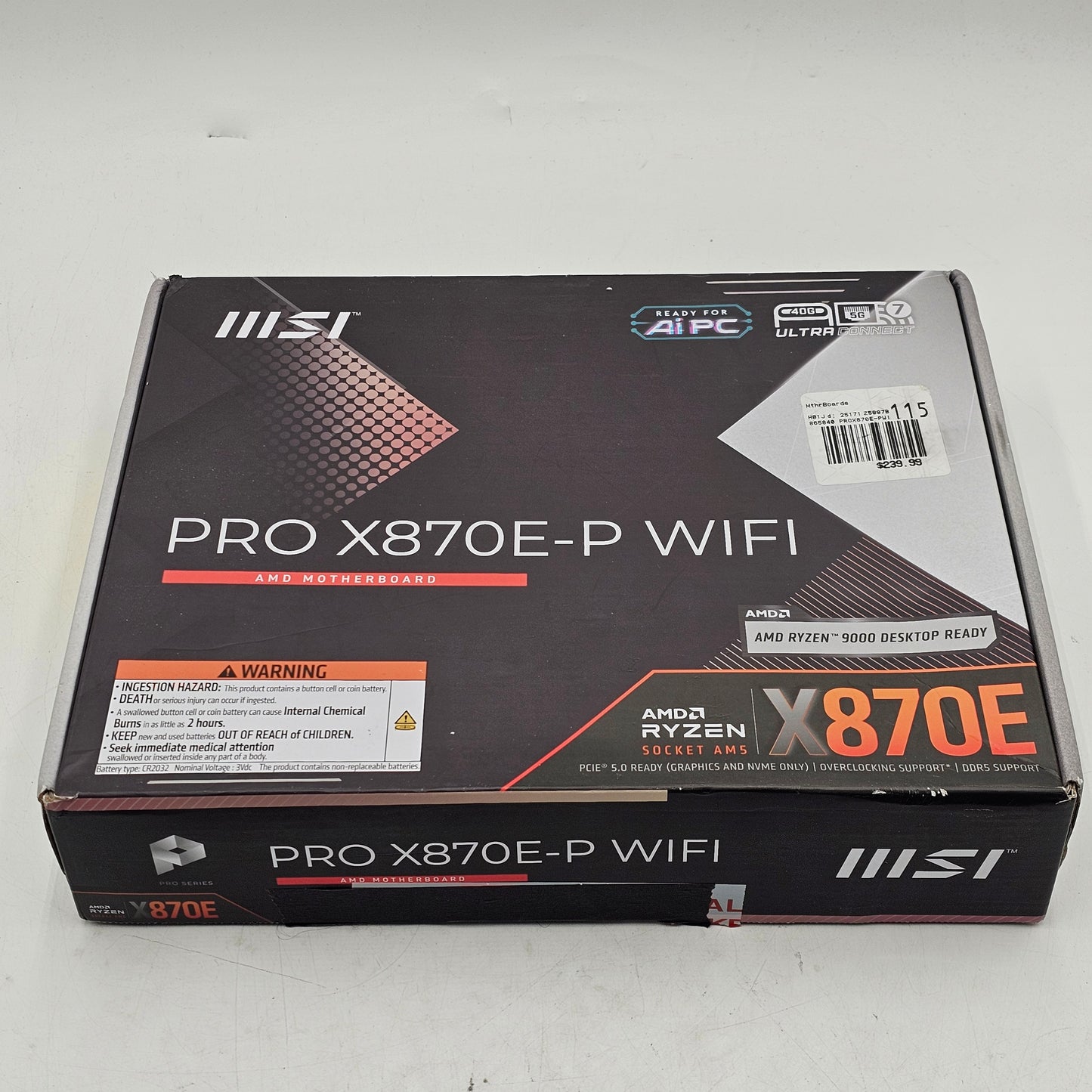 MSI PRO WIFI AM5 AMD ATX Motherboard X870E-P
