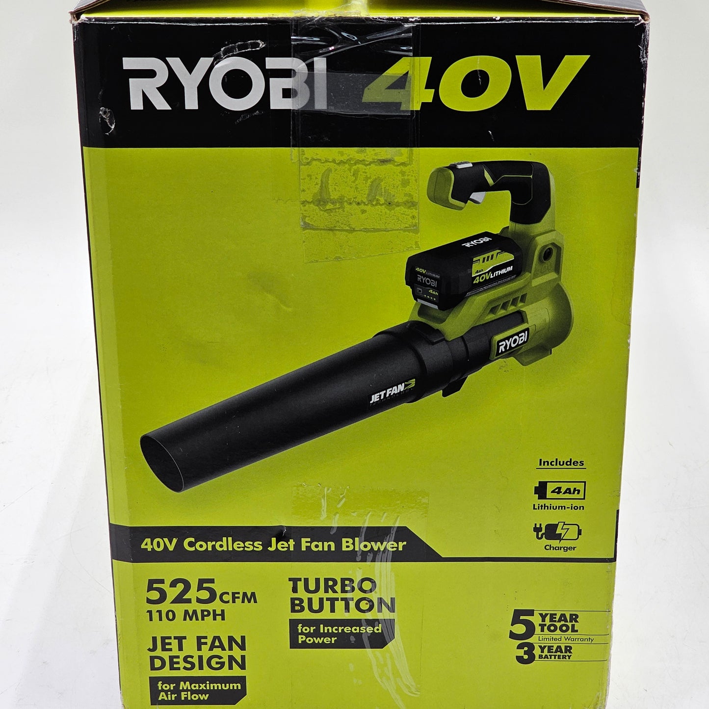 New RYOBI 40V Cordless Jet Fan Blower RY40480