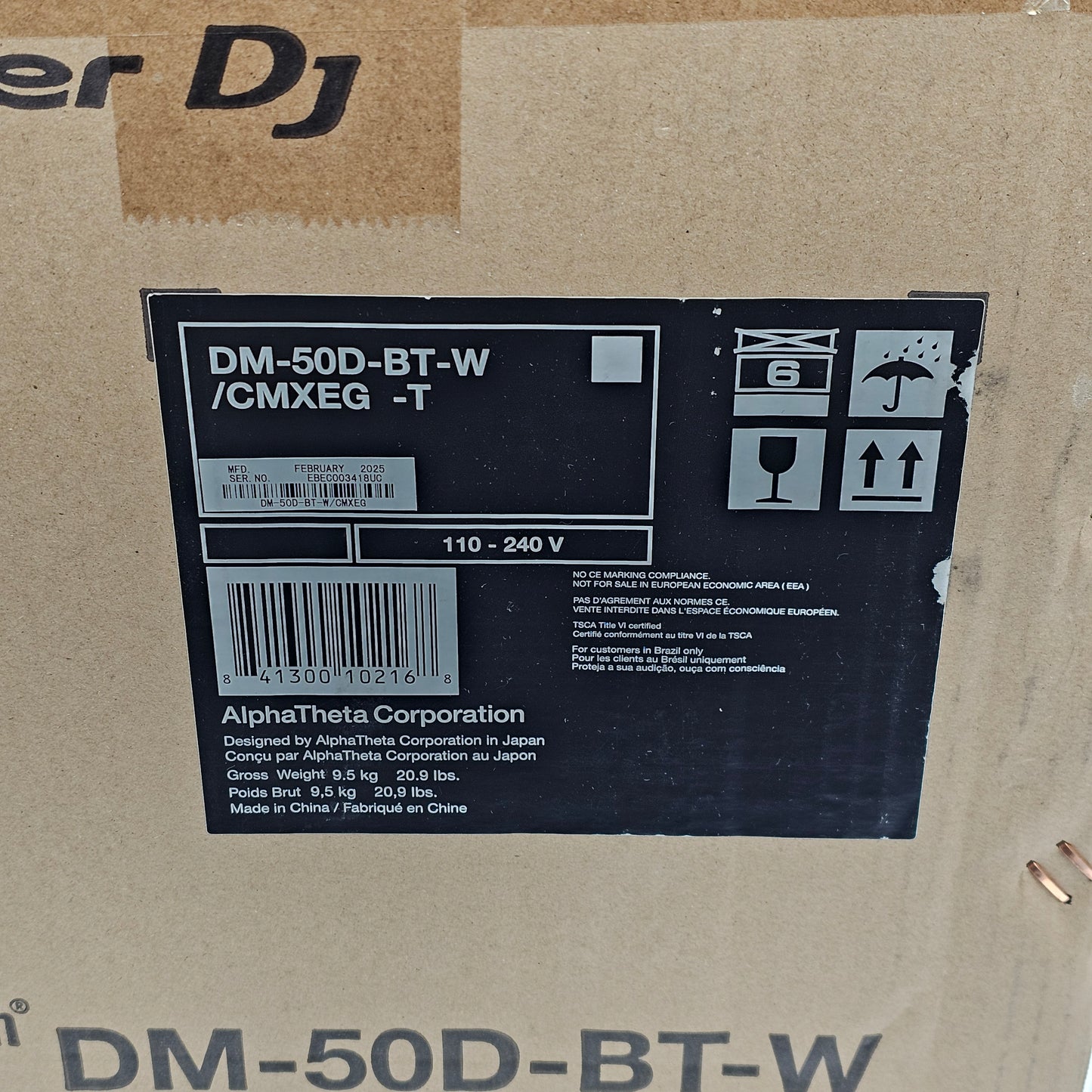 New PIONEER DJ Desktop Monitor System Bluetooth DM-50D-BT-W