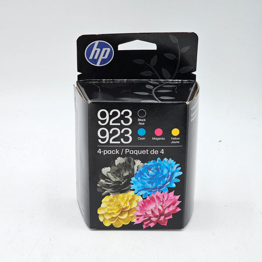 New HP 923 4-PACK 6C3Y6LN Black, Yellow, Cyan and Magenta Ink Cartridge