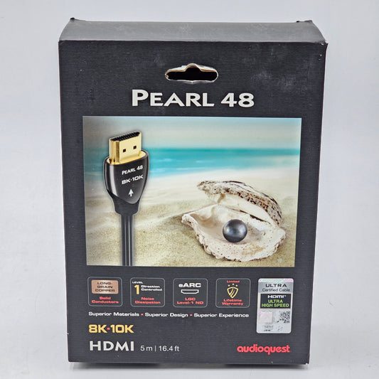 New AudioQuest Pearl 48 8K-10K 48Gbps Ultra High Speed HDMI Cable - 16.4 ft. (5m)