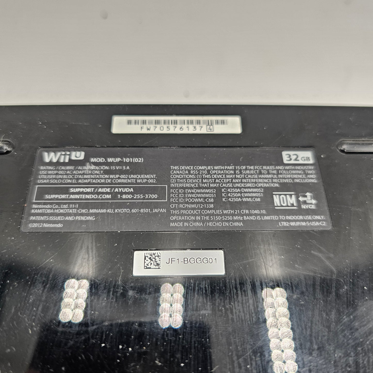 Nintendo Wii U Video Game Console WUP-101 (02) Black