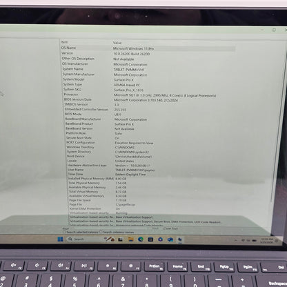 Microsoft Surface Pro X 1876 13" SQ1 3.0GHz 8GB RAM 256GB SSD