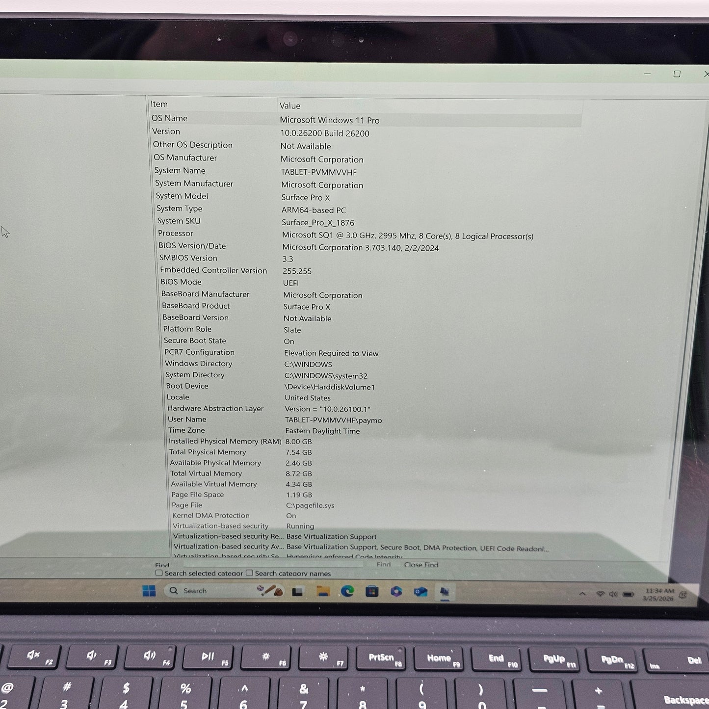 Microsoft Surface Pro X 1876 13" SQ1 3.0GHz 8GB RAM 256GB SSD