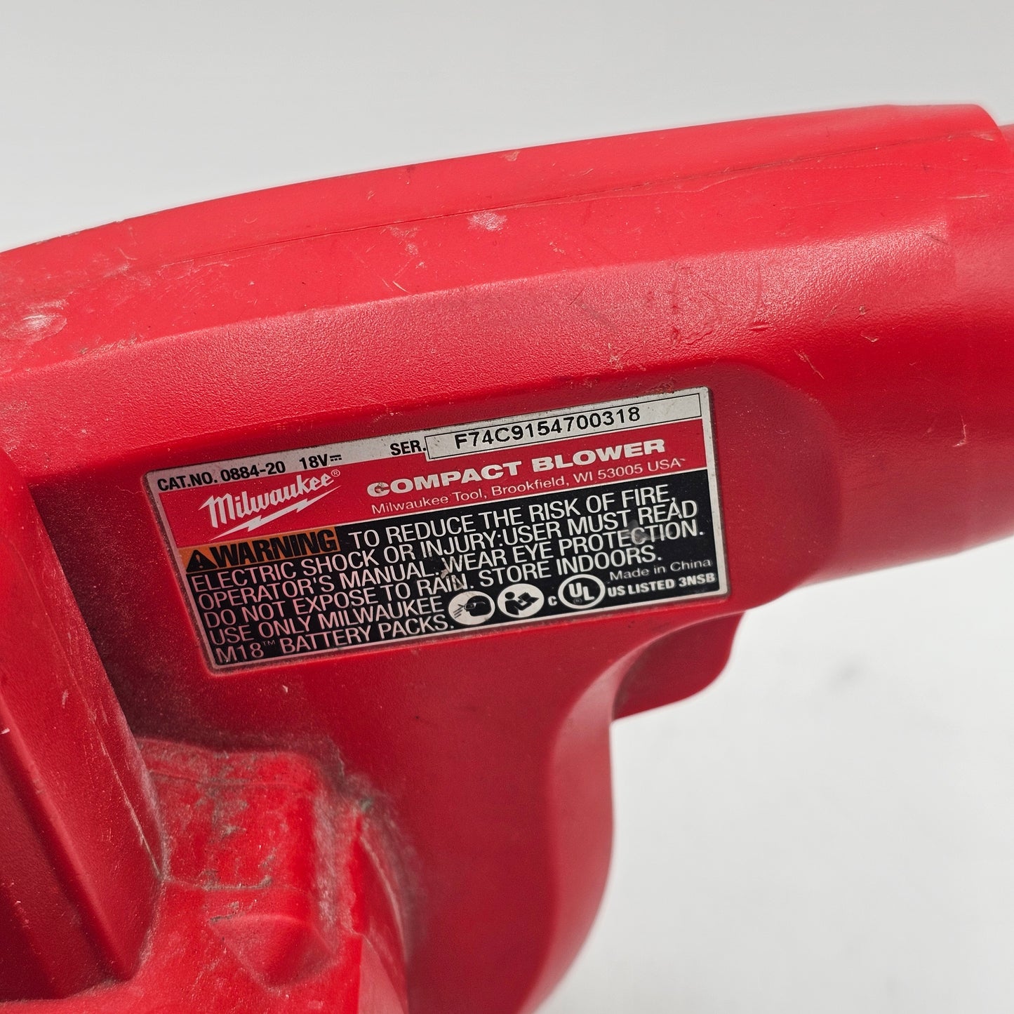 Milwaukee 0884-20 M18 18V Compact Blower