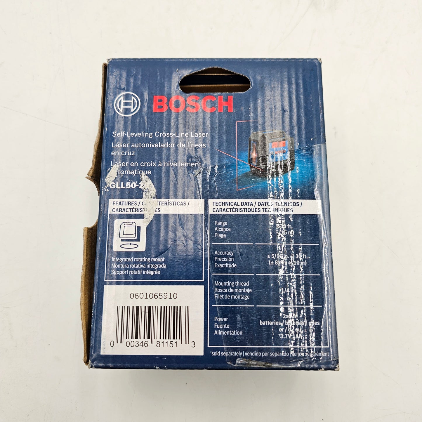 New Bosch GLL50-20 3V Self Leveling Cross Line Laser