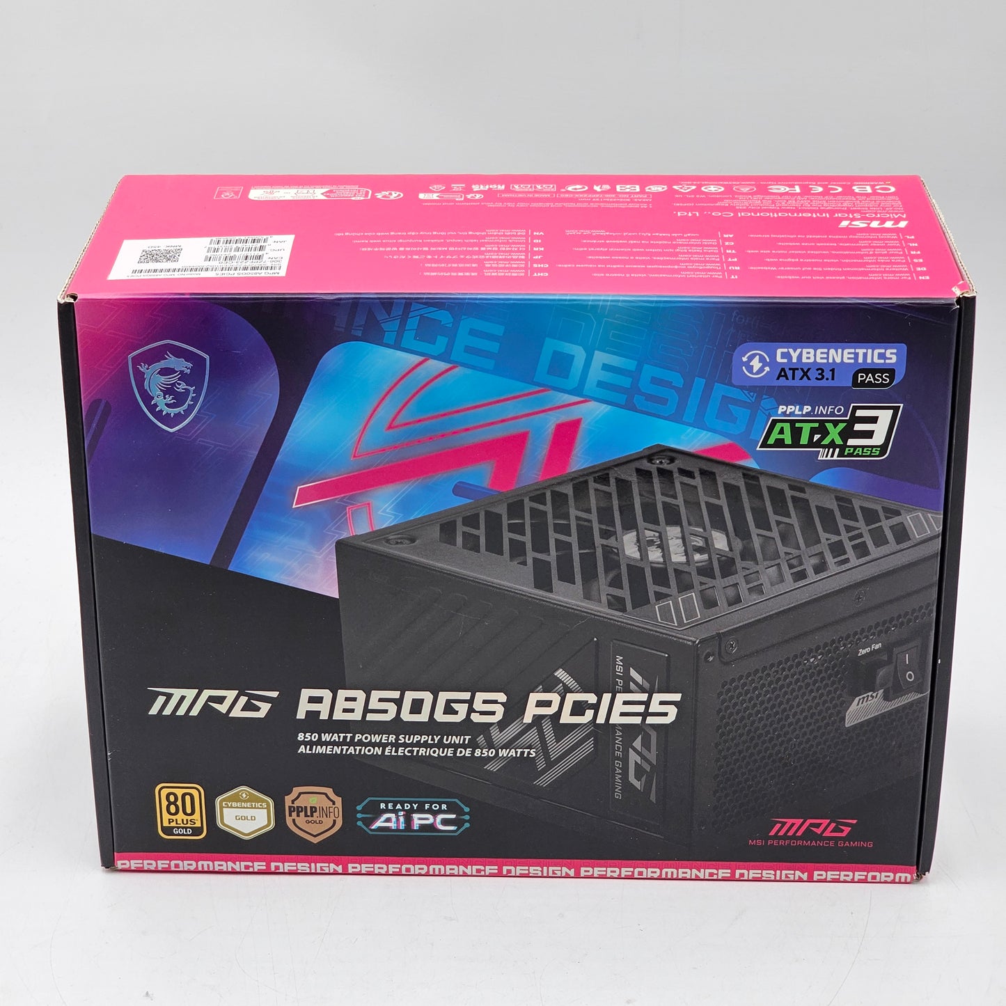 MSi MPG AB50GS 80 Plus Gold 850W Fully Modular Power Supply