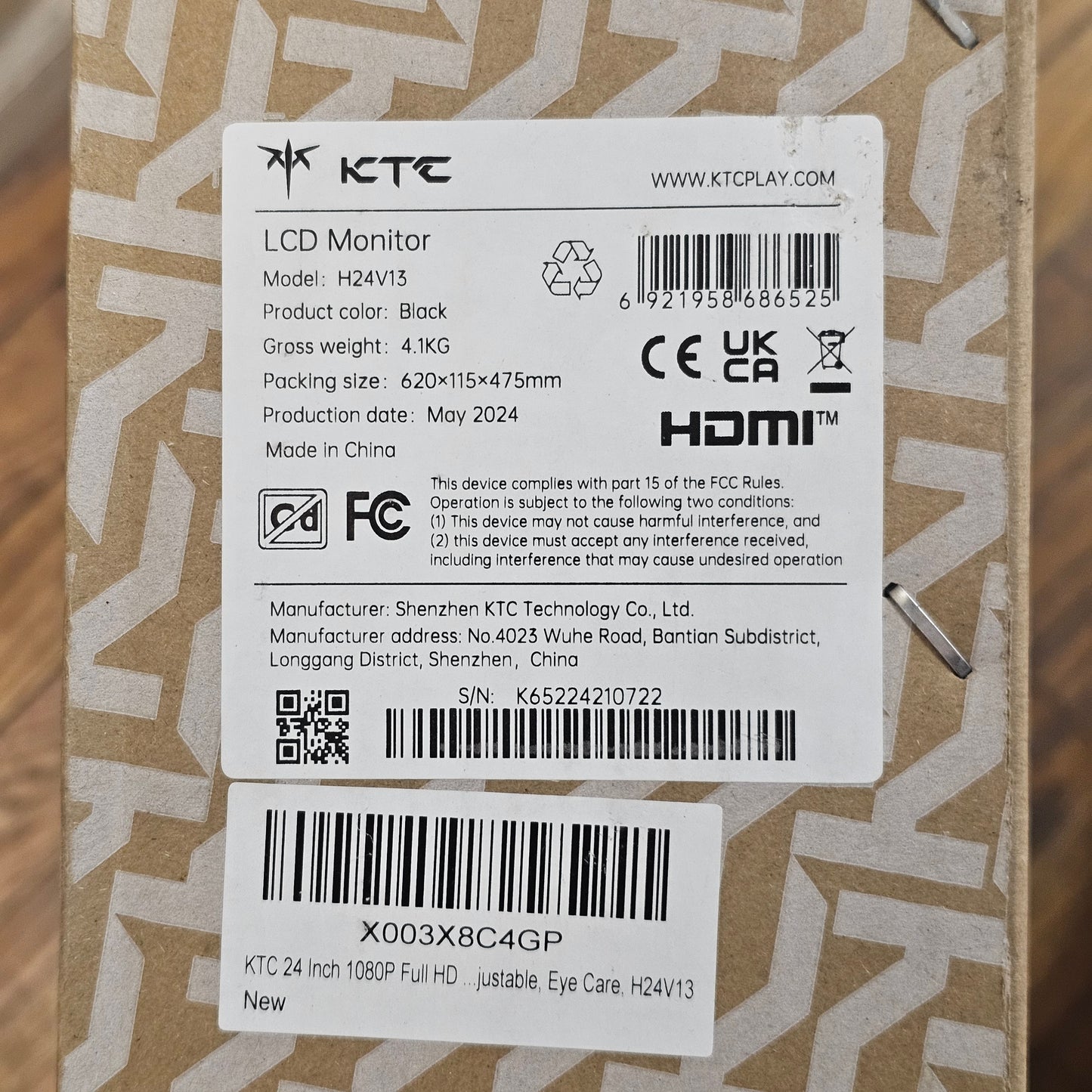 New KTC 24" H24V13 2K IPS Full HD Computer Monitor