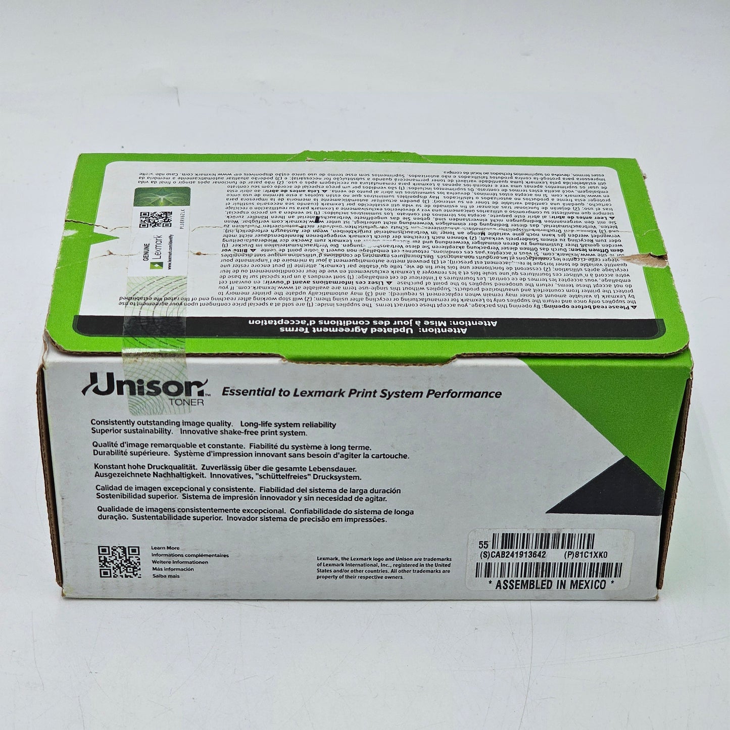 New Lexmark 81C1XK0 Black Toner Cartridge