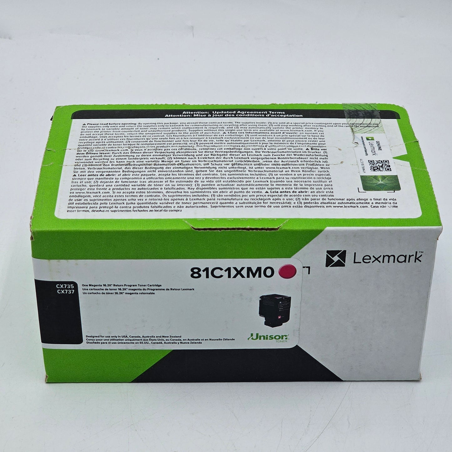 New Lexmark 81C1XMO Magenta Toner Cartridge
