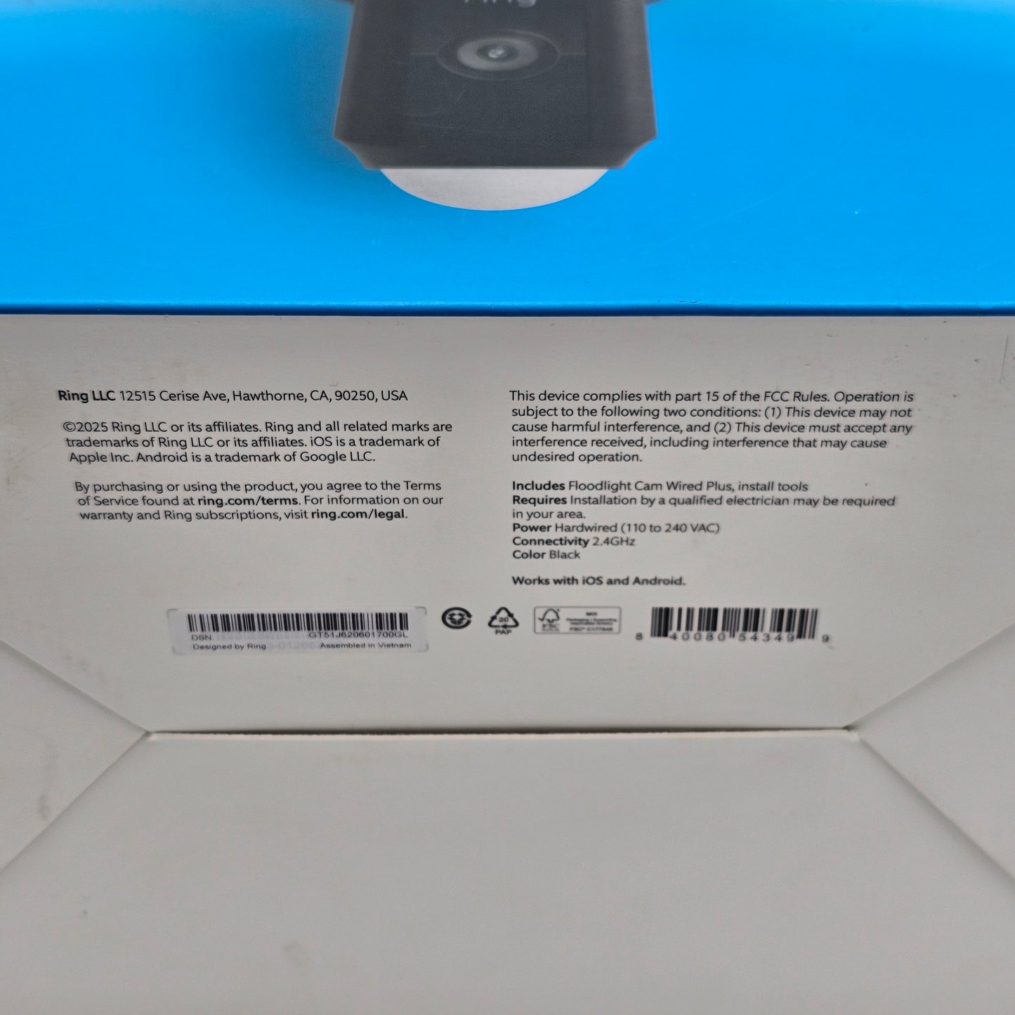 Ring Floodlight Cam Plus 1080HP Video