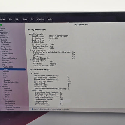 2021 Apple MacBook Pro 16" M1 Pro 14C GPU 3.2GHz 16GB RAM 512GB SSD A2485