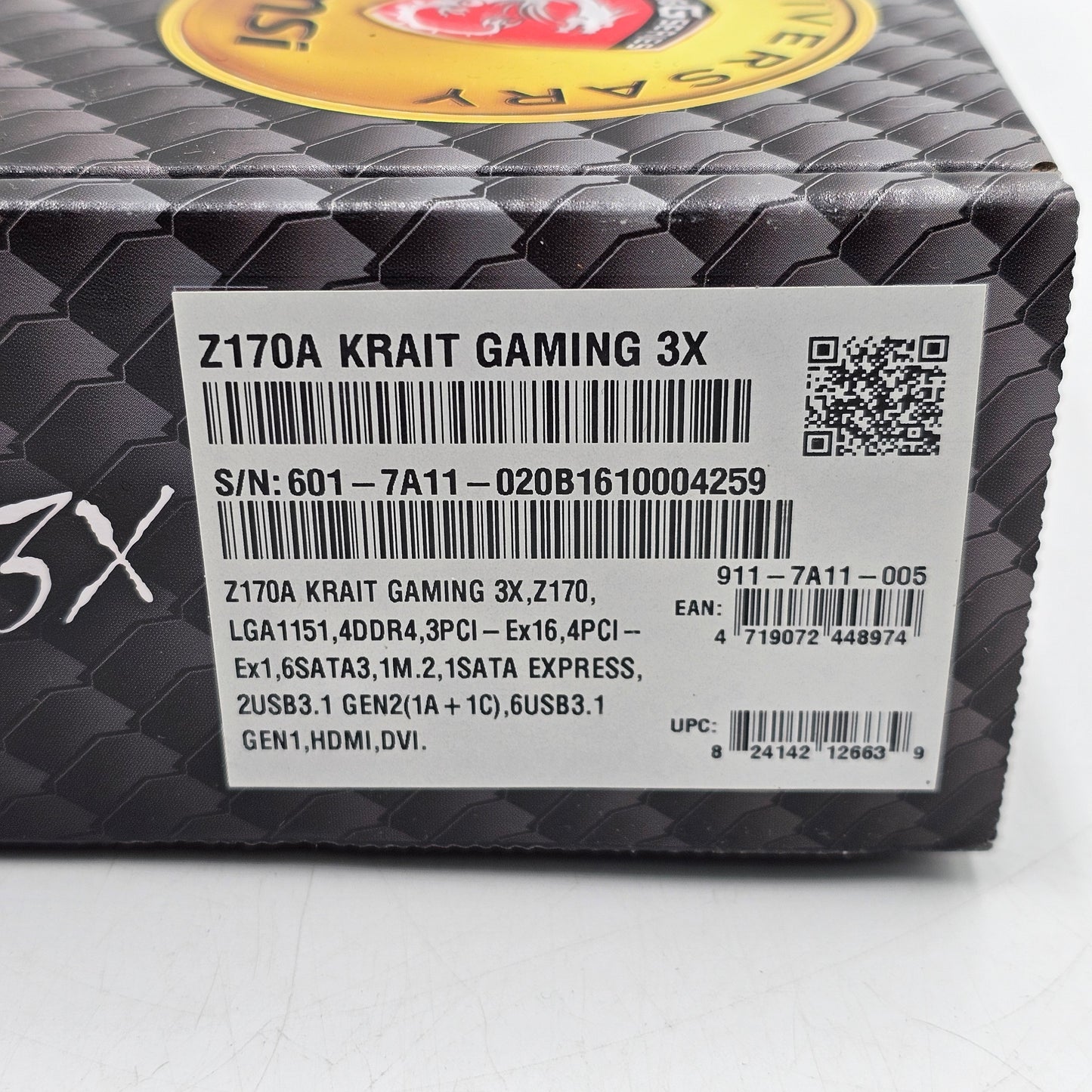 Asus Z170A Krait Gaming 3X LGA 1151 ATX Intel DDR4 Motherboard