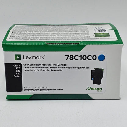 New Lexmark 78C10C0 Cyan Toner Cartridge