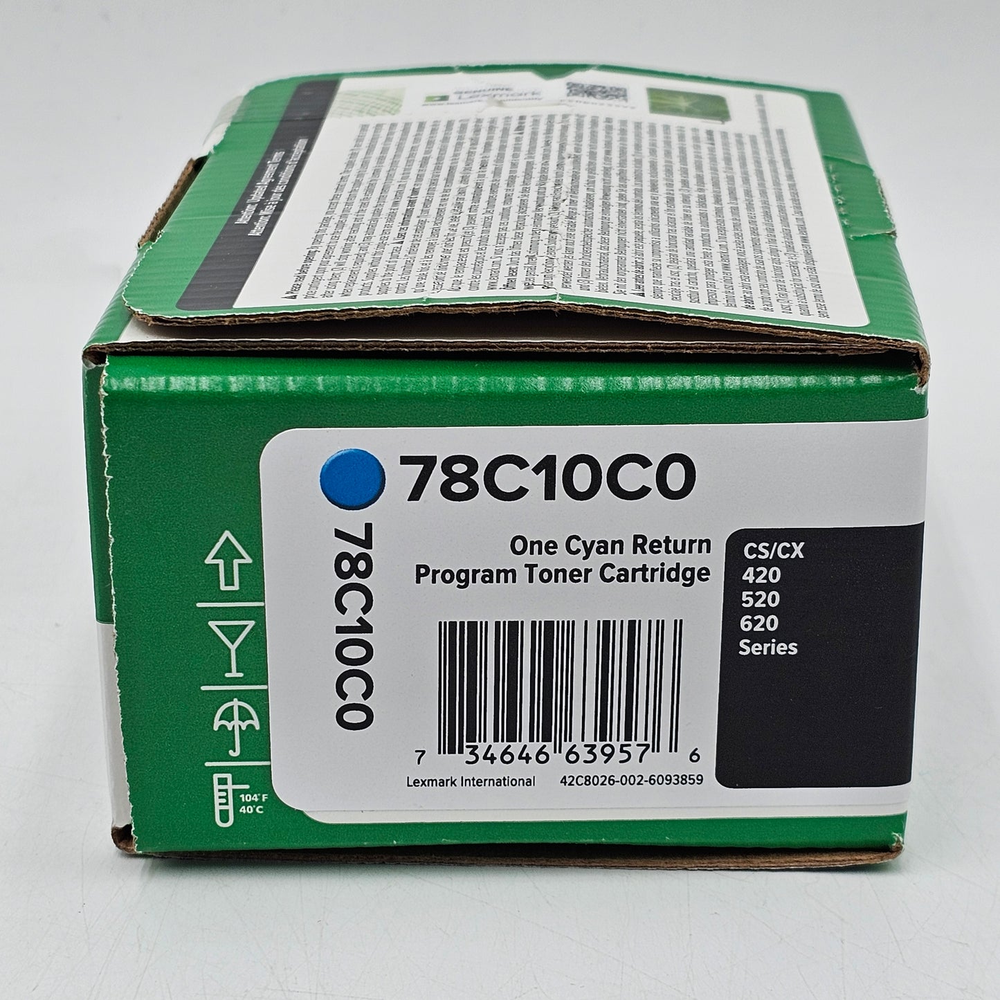 New Lexmark 78C10C0 Cyan Toner Cartridge