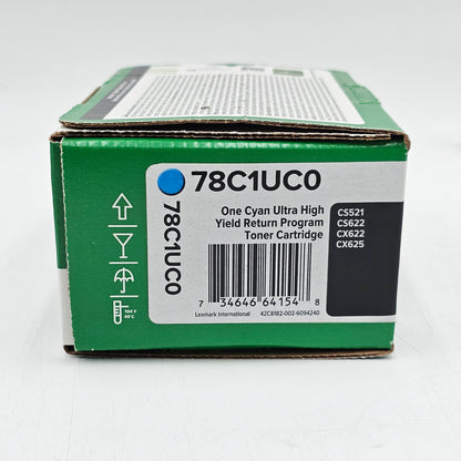 New Lexmark 78c1uc0 Cyan Toner Cartridge