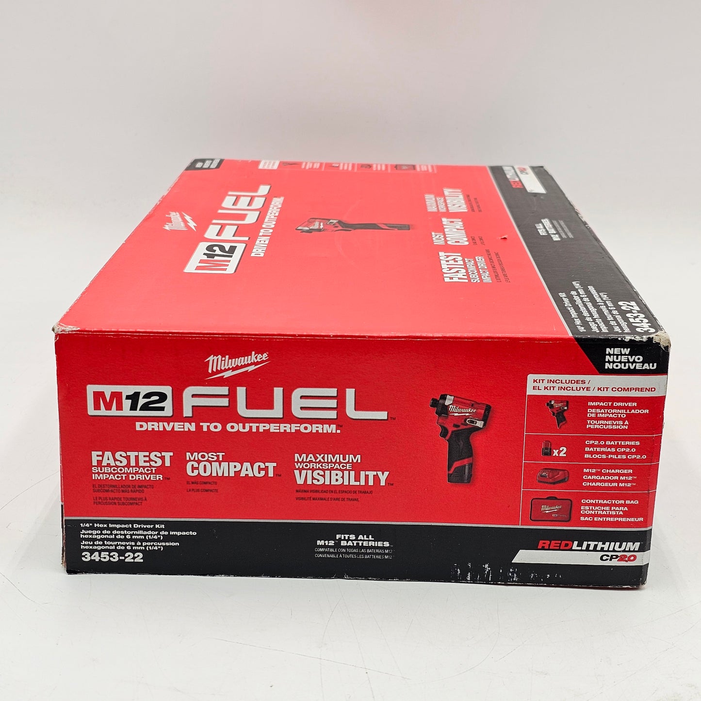 New Milwaukee 3453-22 M12 12V 1/4" Hex Impact Driver
