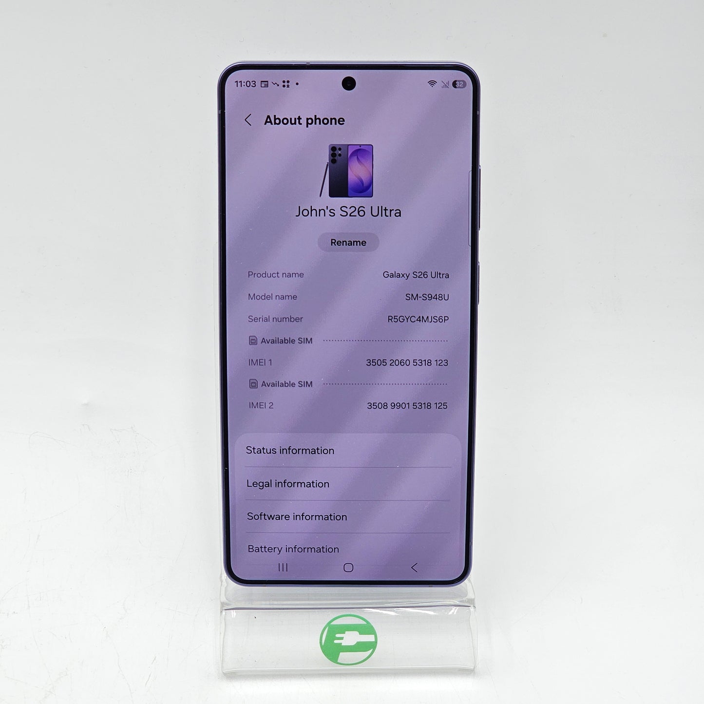 Verizon Samsung Galaxy S26 Ultra 12GB RAM 256GB SM-S948U Cobalt Violet