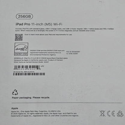 WiFi Only Apple iPad Pro 11" M5 256GB Space Black MDWK4LL/A