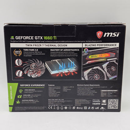 MSI GeForce GTX 1660 Ti 6GB GDDR6 Graphics Card 912-V375-071