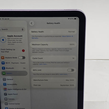 WiFi Only Apple iPad Mini (A17 Pro) 128GB Purple MXN93LL/A