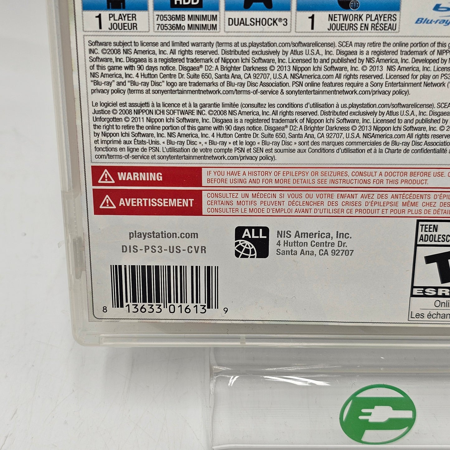 Disgaea Triple Play Collection (Sony PlayStation 3 PS3, 2015)